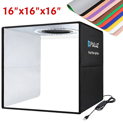 #ad 16quot; LED Photo Studio Light Box Portable Folding Photography Shooting Tent Kit