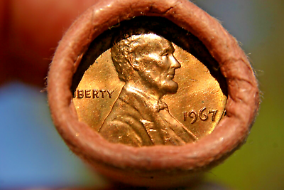 #ad #ad 1967 LINCOLN CENT ORIGINAL BANK WRAP ROLL OBW FEDERAL RESERVE PENNY ROLL