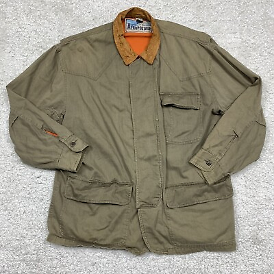#ad #ad Vintage Aeropostale Jacket Men#x27;s Small Compagnie Generale Zip Field Chore Coat