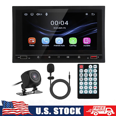 #ad Touch Screen Car MP5 Player Stereo Radio Wireless USB AUX FM w Rear Camera Kit