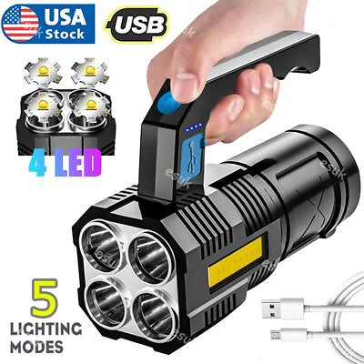 #ad Super Bright 12000000LM LED Torch Tactical Flashlight USB Rechargeable Spotlight