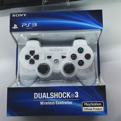 #ad For Sony PlayStation 3 PS3 DualShock 3 Controller with Charging Cable White