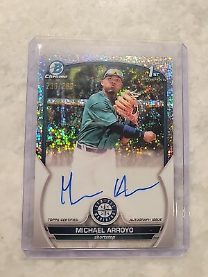 #ad 2023 Bowman 1st Chrome Michael Arroyo Auto 299 Speckle Seattle Mariners #CPA MA