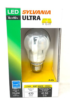 #ad #ad Sylvania Ultra LED A19 40W Using 8W Soft White Dimmable Medium Base Light Bulb