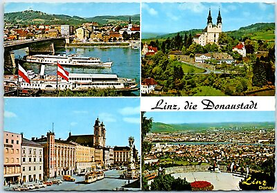 #ad Postcard Linz The City On The Danube River Linz Austria