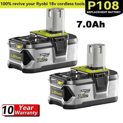 #ad 2PACK For RYOBI High Capacity Battery P108 18V 7AH One Plus 18 Volt Lithium Ion
