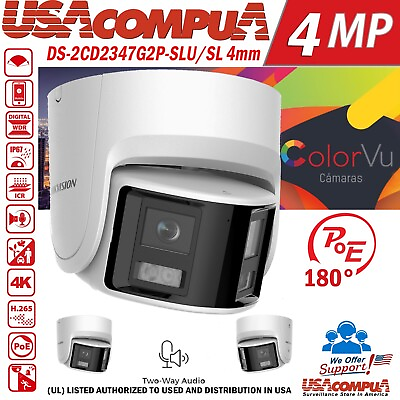 #ad Hikvision Brand Panoramic ColorVu DS 2CD2347G2P LSU SL IP Camera Dual Lens 180°