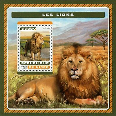 #ad Lions Stamp Panthera Leo Wild Animals Souvenir Sheet MNH #4616 Bl.627