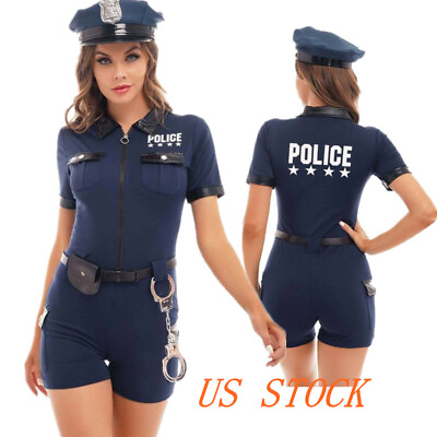 #ad #ad Womens Police Officer Uniform Cop Role Play Outfits Policewoman Cosplay Costume