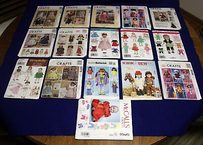 #ad 18quot; Doll Clothes Sewing Patterns McCall#x27;s Simplicity Butterick Kwik Sew NEW FF