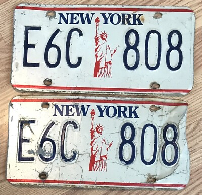 #ad New York State license Plate Statue of Liberty pair 2 License Plates