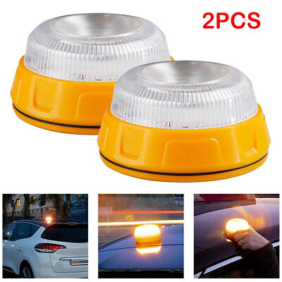 #ad 2X Car Beacon Lamps LED Flashing Light Emergency Light Strobe W Magnetic Base
