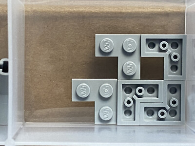 #ad LEGO Parts Light Bluish Gray Plate 2 x 2 Corner No 2420 QTY 5