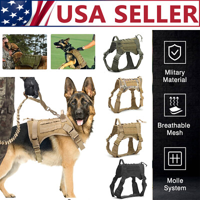 #ad Tactical Dog Harness Extra Large Military No pull Outdoor Training Vest Handle