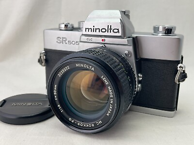 #ad Near Mint MINOLTA SR505 35mm SLR Film Camera MC Rokkor PG 50mm f1.4 JPN #488