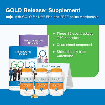 #ad GOLO Release supplement w GOLO for Life Plan 270 capsules SOLD BY GOLO