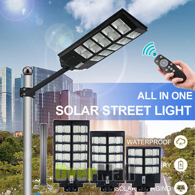 1600W LED Solar Street Light Commercial Outdoor Dusk to Dawn Area Road LampPole