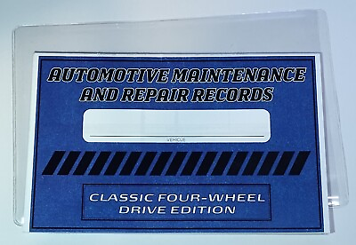 #ad 4x4 Automotive Oil Change Maintenance Repair Record Logbook and Vinyl Sleeve