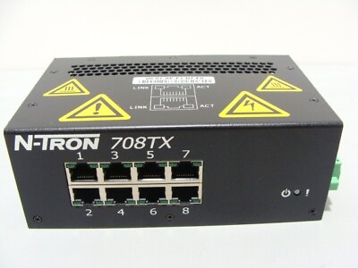 #ad N Tron Model 708TX Ethernet Switch Series 700 10 30 VDC 0.25 Amp 8 Port 708 TXO