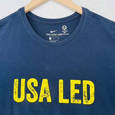 #ad USA LED Shirt Mens M NIKE DRI FIT #28 Athletic Cut Jersey Blue