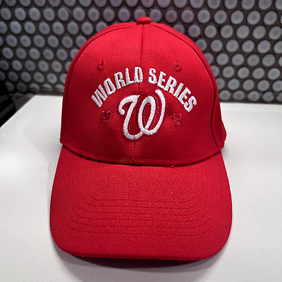 #ad Washington Nationals Hat Cap Red Strap Back MLB Baseball Mens