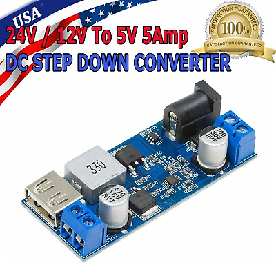 #ad 24V 12V To 5V 5A Power Module DC DC Step Down Power Supply Converter