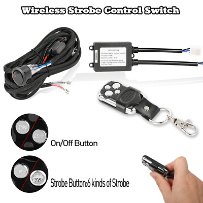 #ad Wiring Wireless Remote Control Strobe SwitchWiring Harness ON OFF For Light Bar