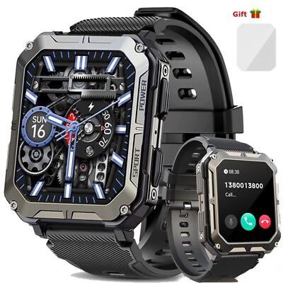 #ad 2024 New Blood Pressure Smart Watch Men Military Fitness Tracker Wristwatch