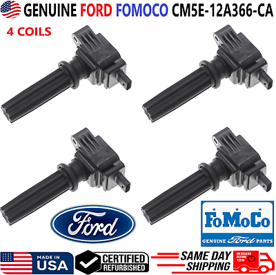 #ad GENUINE FORD FOMOCO Set of 4 Ignition Coils For 2012 2017 Ford CM5E 12A366 CA