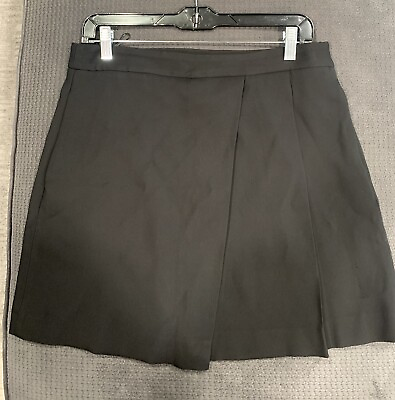 #ad Massimo Dutti Women’s Medium Black Mini Skirt with Pleat Details