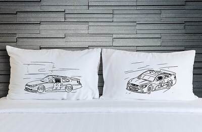 #ad Race Car Pillow Case Set TC 220 Cotton Pillow Covers auto racing