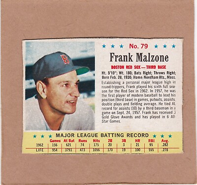 #ad #ad 1963 Post Cereal #79 Frank Malzone Red Sox...VG EX....NO CREASES.....SEE SCAN
