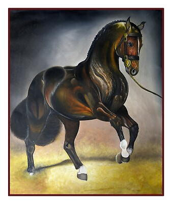 #ad Arabian Horse Painting Handmade Modern Art Natures Wildlife Animal On Canvas