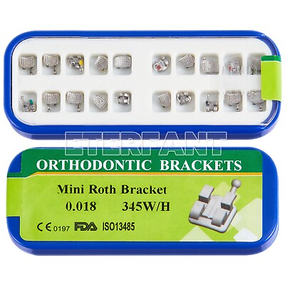 #ad 20PCs ETERFANT Dental Orthodontic Bracket Braces Metal Mini Roth 018 345Hooks US
