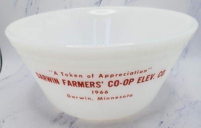 #ad #ad Vintage Federal Glass Darwin Farmers Co Op Elevator Advertising Cereal Bowl