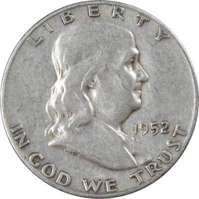 #ad 1952 S Franklin Half Dollar AG About Good 90% Silver 50c US Coin Collectible