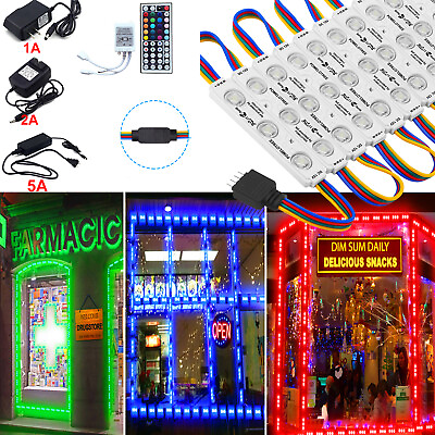 #ad 10 200ft RGB 5050 SMD LED Module Light Store Front Window Sign LampRemotePower
