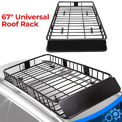 #ad #ad 67quot; Roof Rack Cargo Top Luggage Holder Carrier Basket with Extension Travel NEW