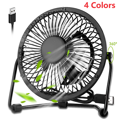#ad 4quot; Portable USB Mini Fan Personal Small air Cooler Cooling Operated Desk Quiet