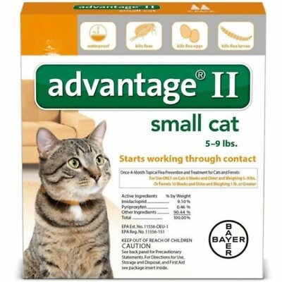 #ad Advantage II Flea Spot Treatment for Cats Ferrets 5 9 lb 6 doses