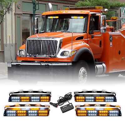 #ad 4X 16LEDs 26 Modes Windshield Strobe Light for Tow Trucks Construction Vehicles