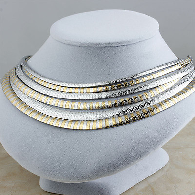#ad Women Stainless Steel Silver Gold Choker Elegant Chain Necklaces Female Jewelry