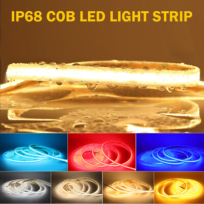 #ad #ad 12V 16.4ft Waterproof COB LED Light Strip 384LED m Flex Tape In Outdoor Decor US