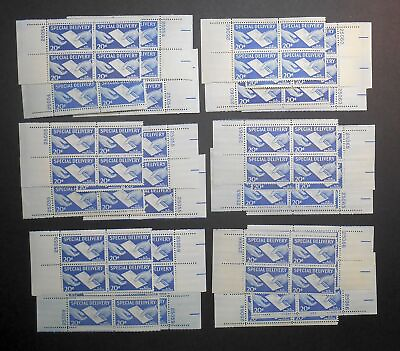 #ad 1954 Sc E20 Special Delivery matched 24 plate blocks MNH complete CMS