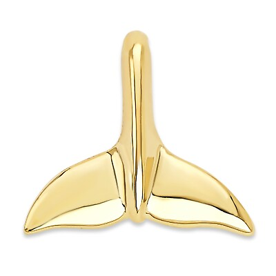 #ad Solid Gold Whale Tail Pendant in 10 or 14k Good Luck Charm For Women