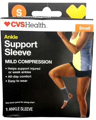 #ad CVS Health Ankle Support Sleeve Mild Compression Small Grey