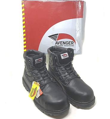 #ad New Avenger Men#x27;s Sz 13 Steel Toe Internal Met Guard Work Boots Black A7300 NIB