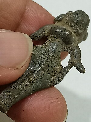 #ad Rare antique Bronze riverbed India Lady Girl busty museum pc very old unknown?