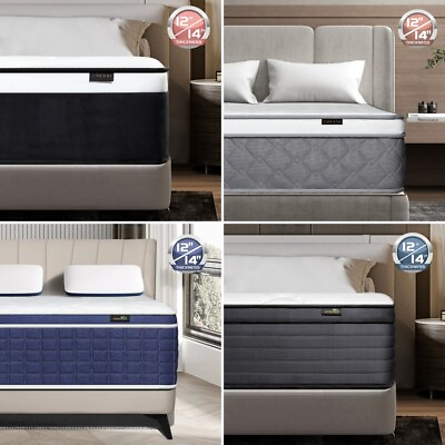 #ad 14quot; 12quot; Mattress Twin Full Queen King Size Gel Memory Foam Hybrid Bed In A Box
