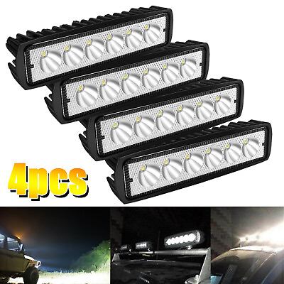 #ad 4x 6inch 72W LED Work Light Bar Spot Pods Fog Lamp Offroad SUV ATV Driving Truck